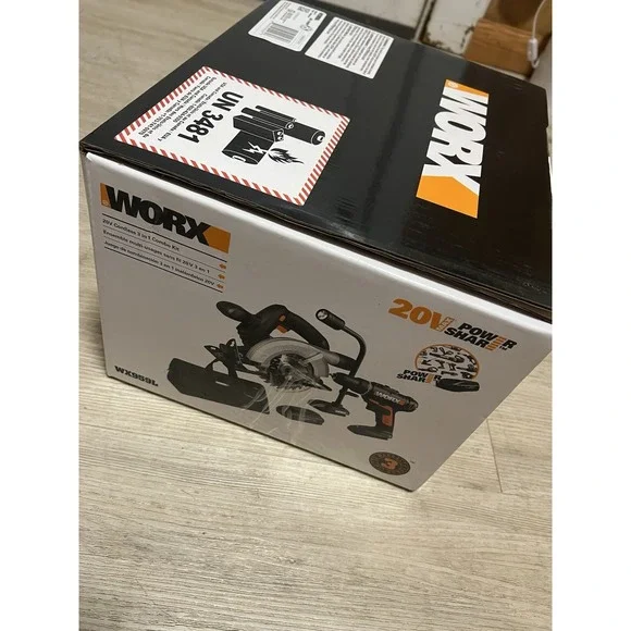 Worx 20V Combo Kit with Drill, Circular Saw and Flex Light, Model# WX959L